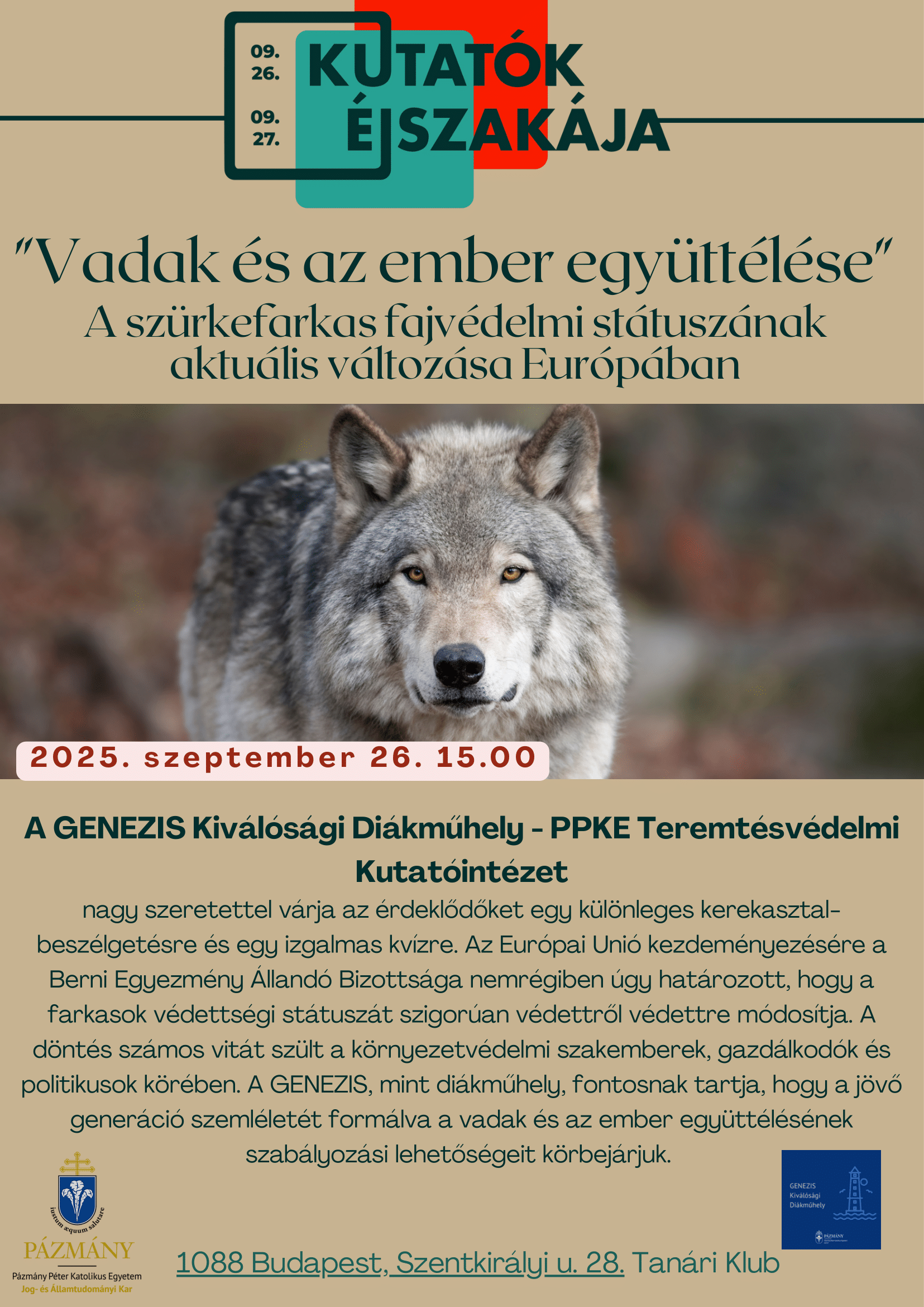 Vadak és az ember együttélése - A szürkefarkas fajvédelmi státuszának aktuális változása Európában