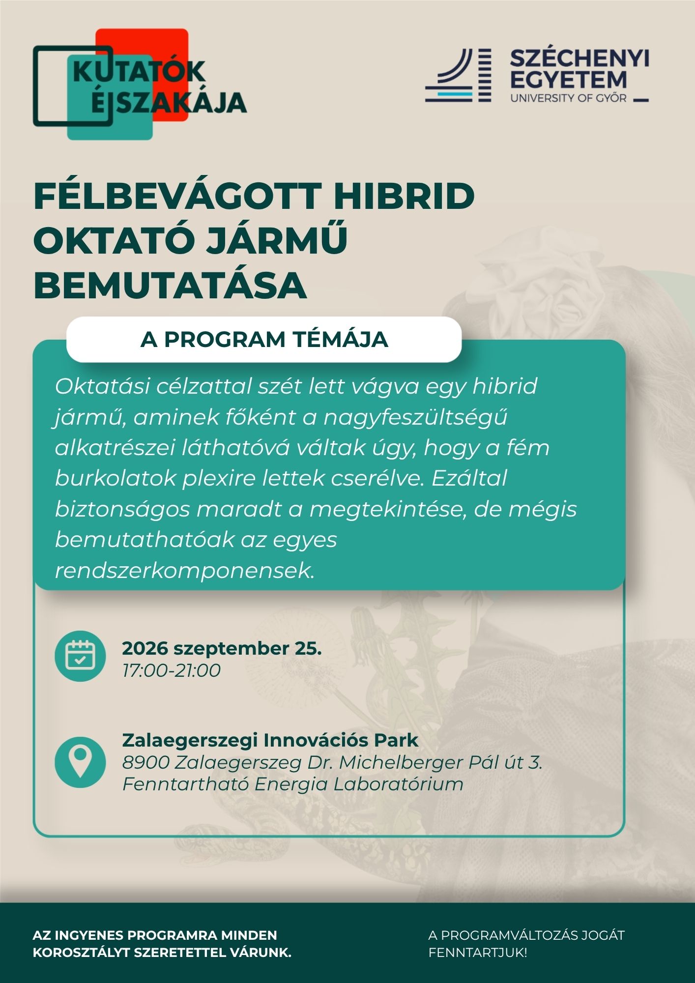 Félbevágott hibrid oktató jármű bemutatása