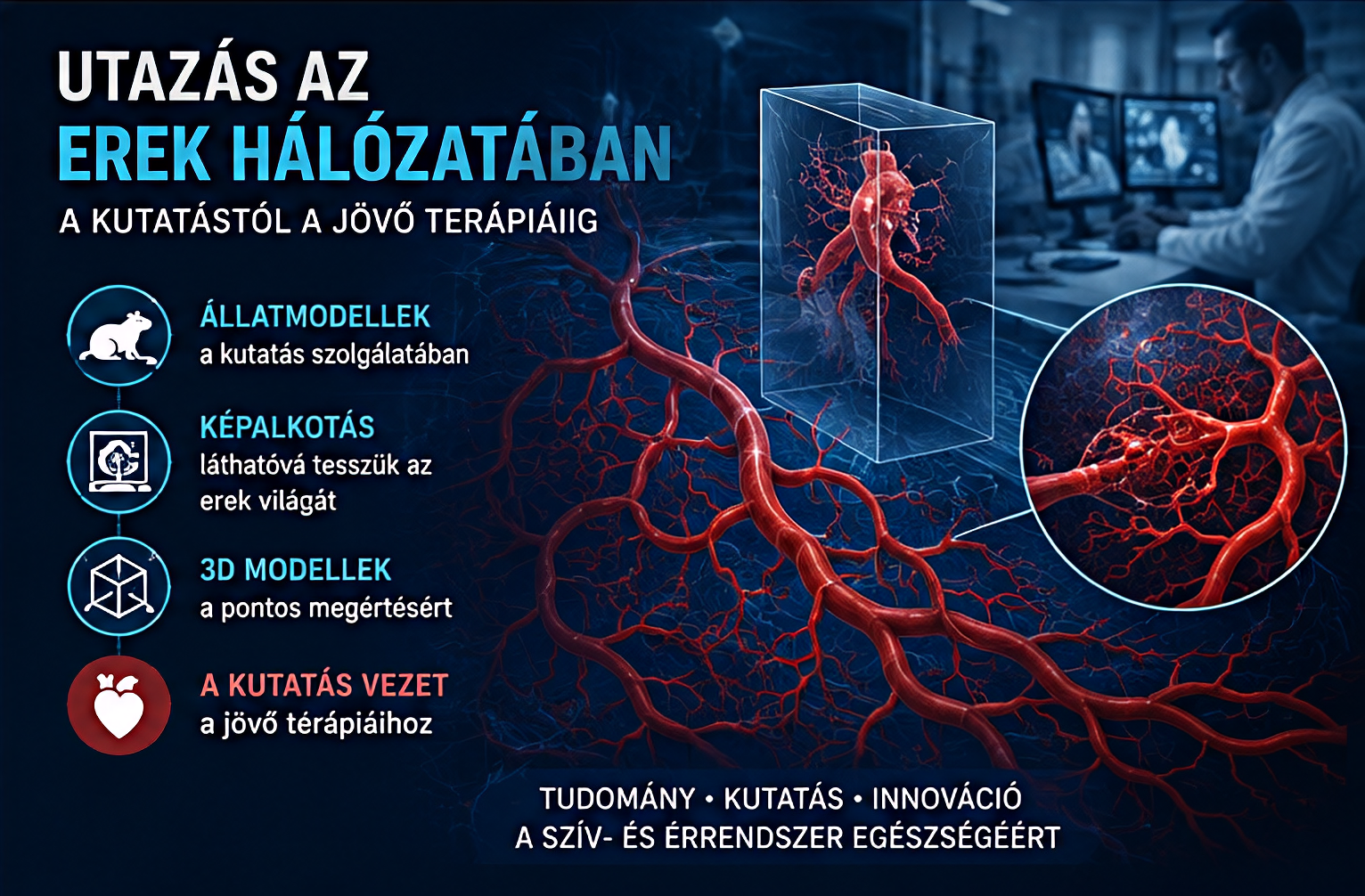 Utazás az erek hálózatában – Állatmodellek a szív- és érrendszeri betegségek gyógyításáért