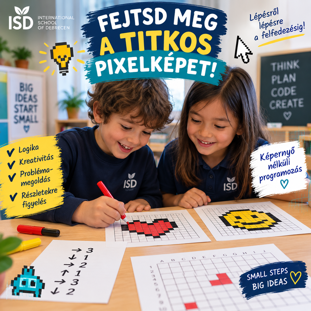 Fejtsd meg a titkos pixelképet! 🧩💻 / Unplugged coding