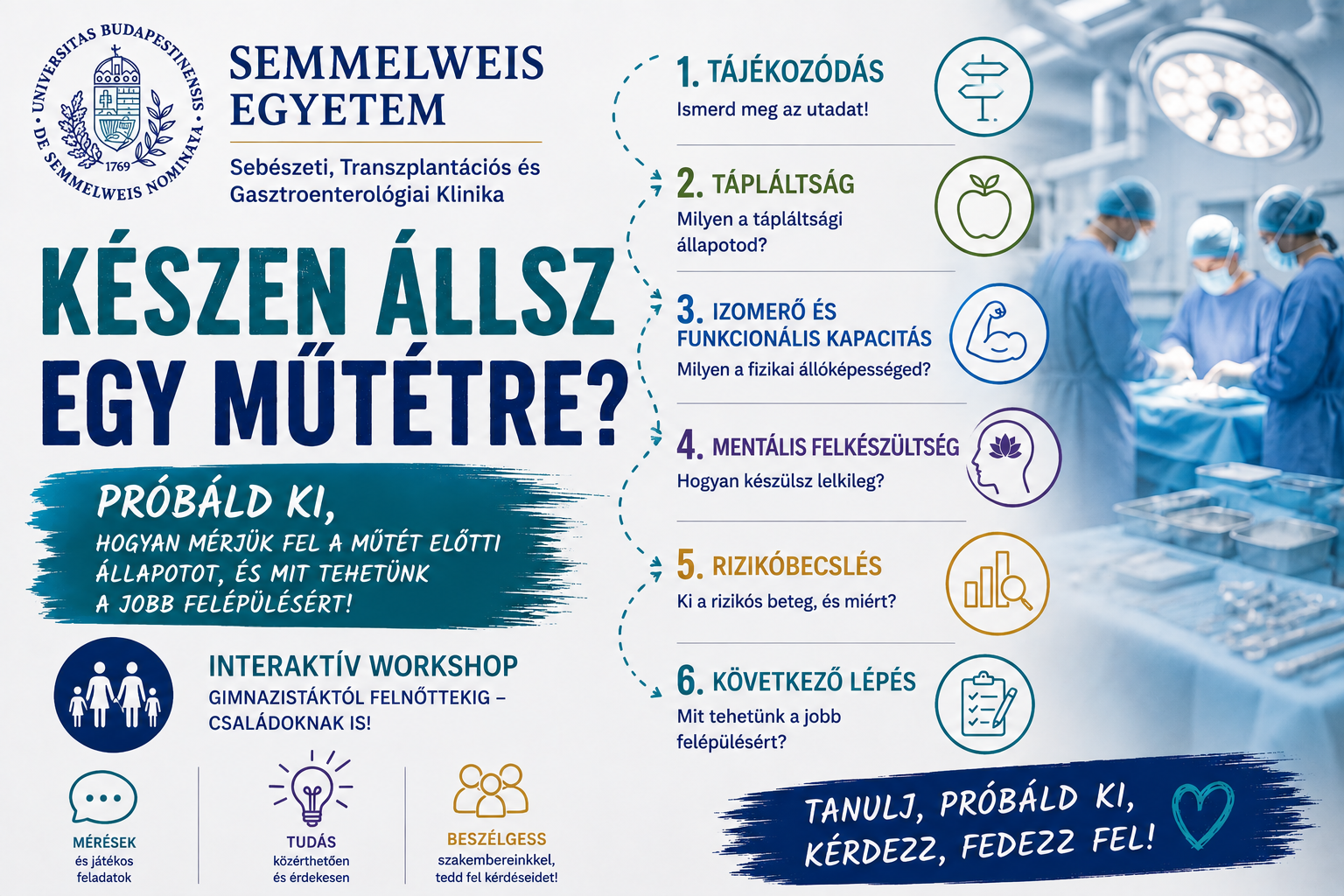 Készen állsz egy műtétre? – Próbáld ki műtét előtti állapotfelmérésünket!