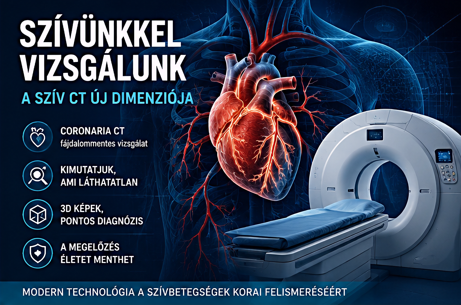 Szívünkkel vizsgálunk – A szív CT új dimenziója Nézz a szíved mélyére a Baka Központ új CT készülékével