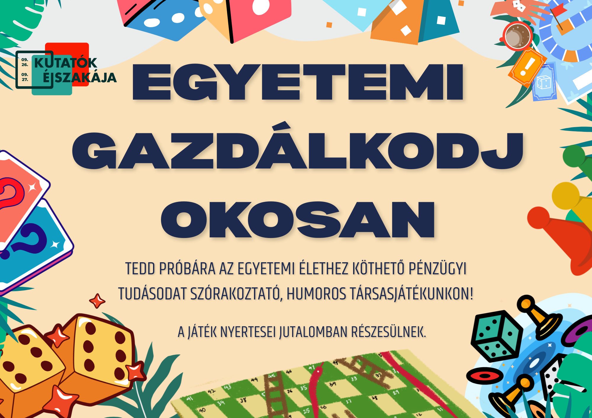 Egyetemi gazdálkodj okosan óriás társasjáték