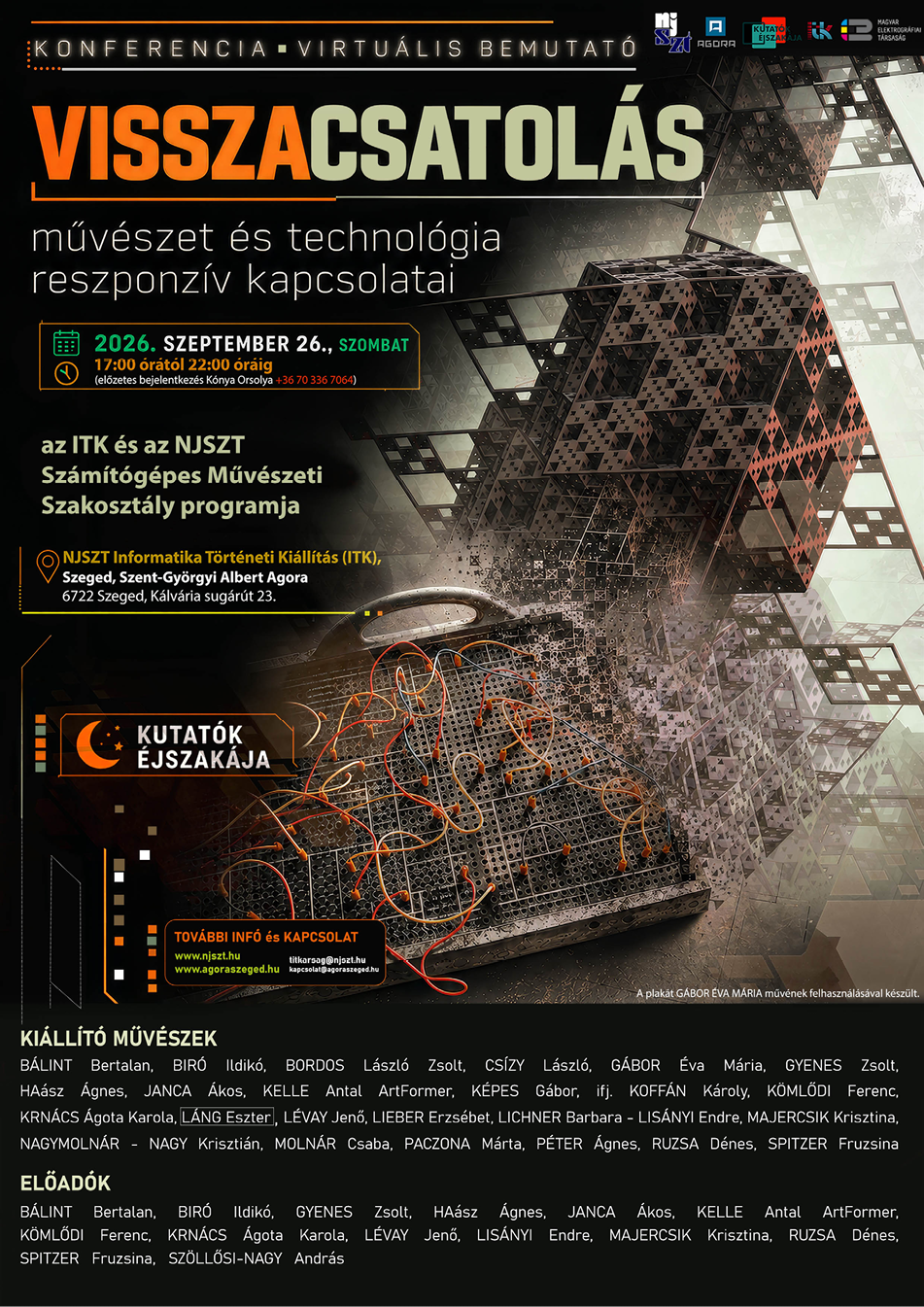 Az NJSZT Infomatika Történeti Kiállításának és Számítógépes Művészeti Szakosztályának Kutatók Éjszakája-programja