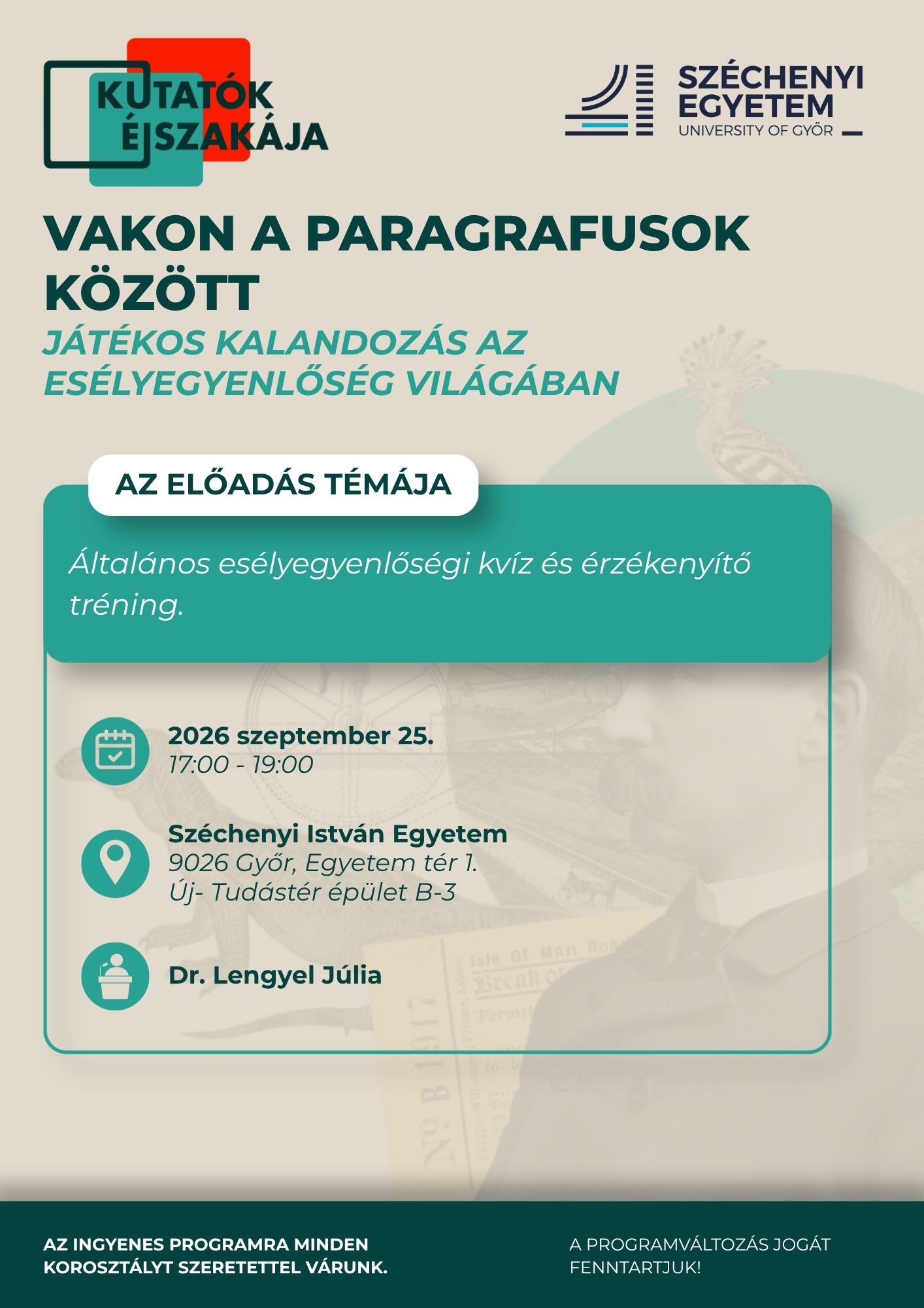 Vakon a paragrafusok között – Játékos kalandozás az esélyegyenlőség világában