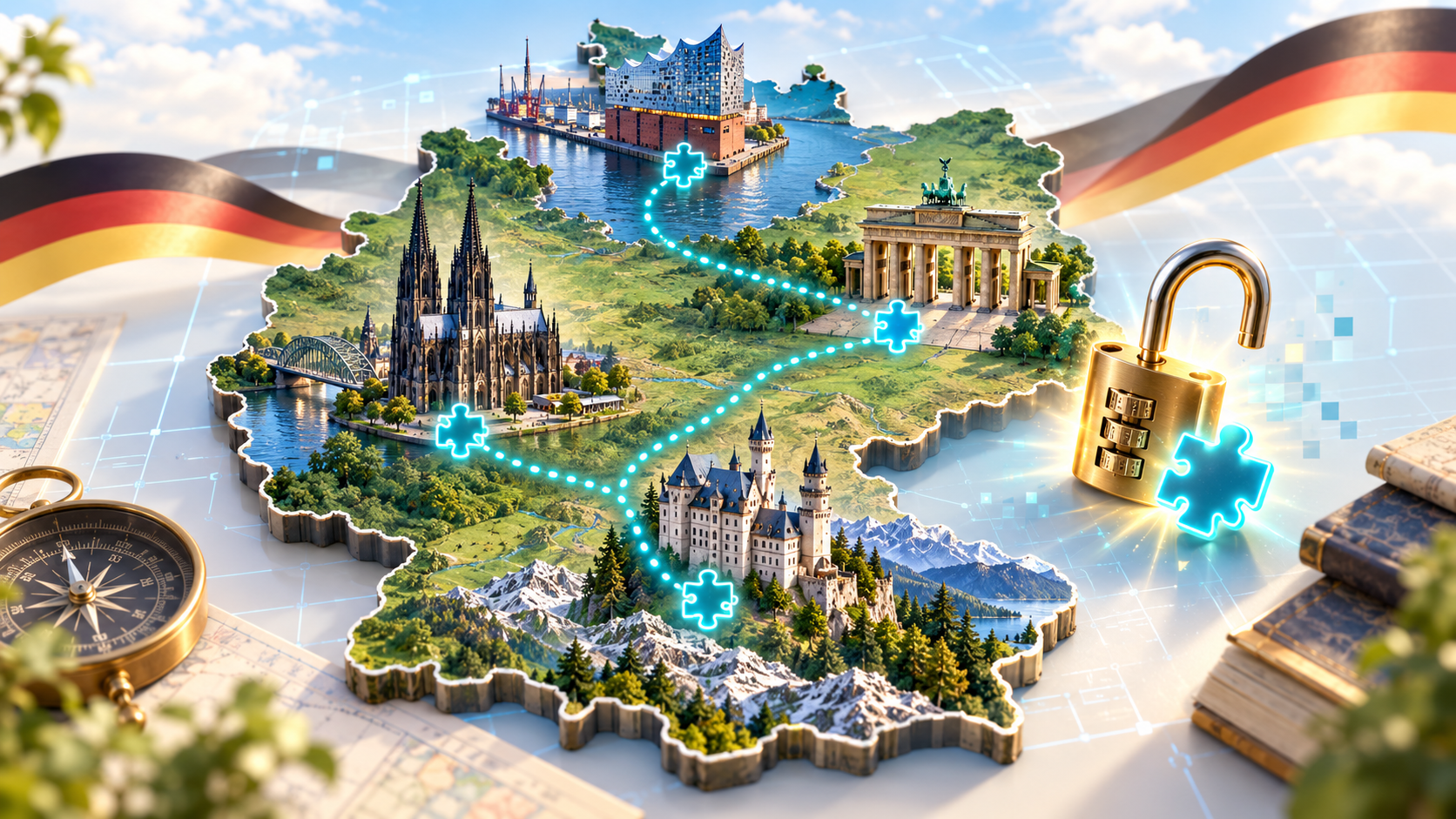 Eine virtuelle Reise durch Deutschland - Digitális szabadulószoba németül