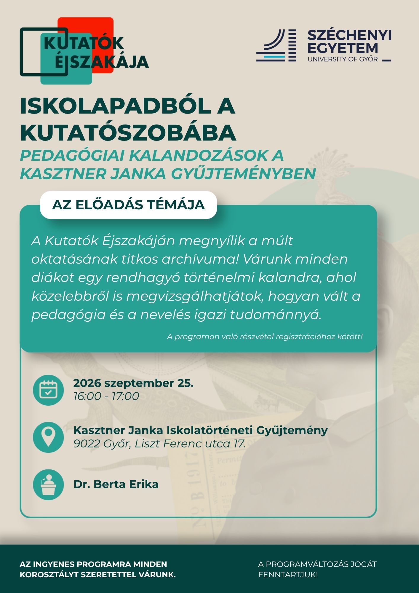Iskolapadból a kutatószobába – Pedagógiai kalandozások a Kasztner Janka Gyűjteményben