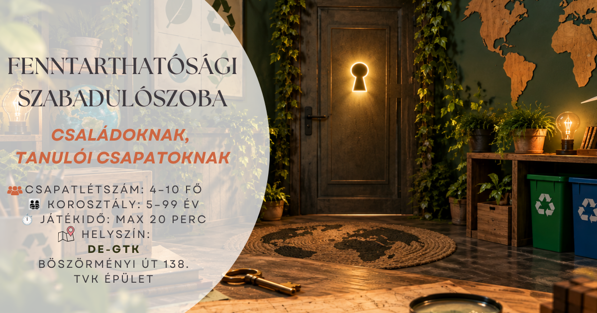 Fenntarthatósági szabadulószoba családoknak, tanulói csapatoknak