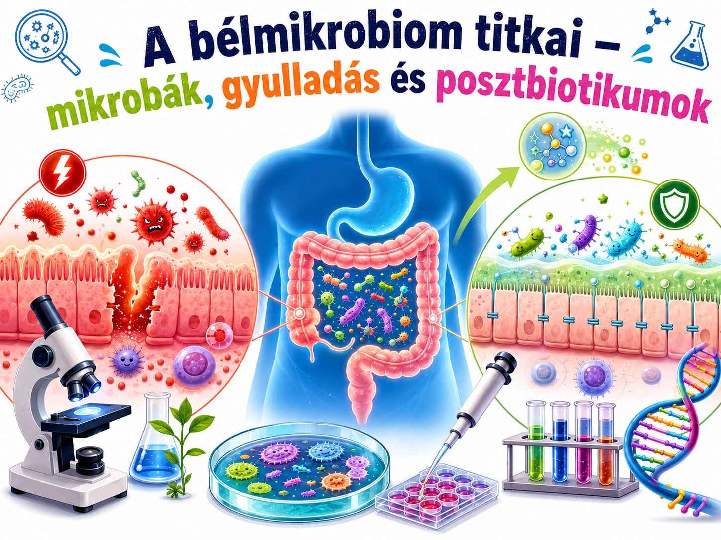 A bél-mikrobiom misztikuma- mikrobák, gyulladás és posztbiotikumok