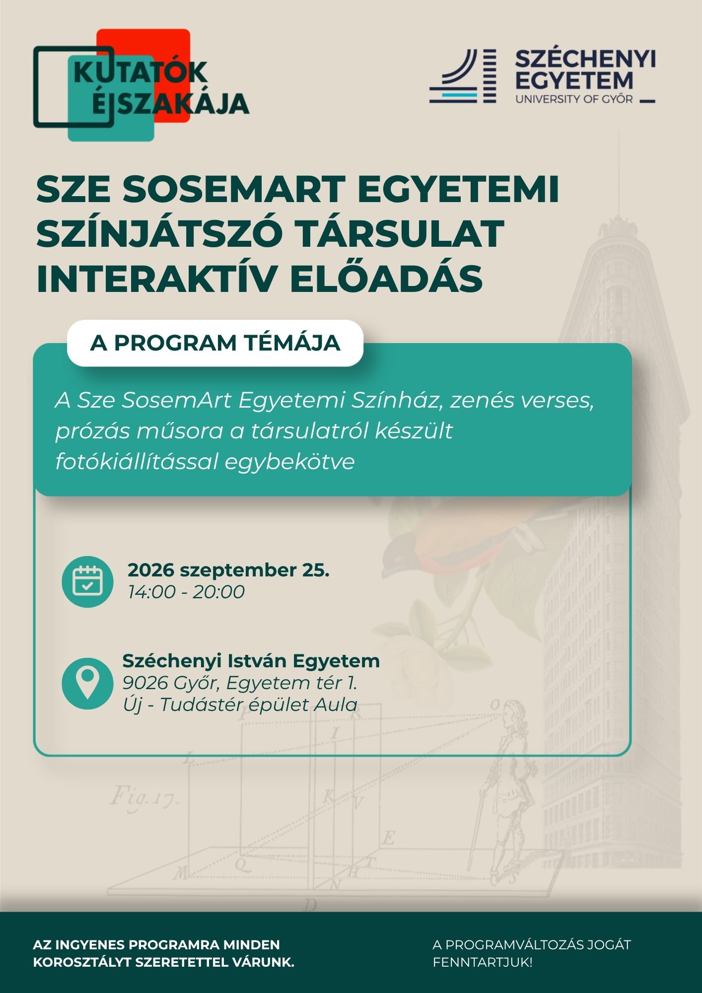 SzE SosemArt Egyetemi Színjátszó Társulat interaktív előadás